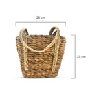 Handwoven Jute Storage Basket with Handles
