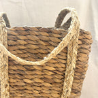 Handwoven Jute Storage Basket with Handles