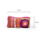 Handmade Jute Crochet Zipper Pouch - Multi-color Floral Design