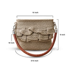 Hand-Woven Jute Ruffle Bucket Bag with Textured Handle