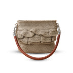 Hand-Woven Jute Ruffle Bucket Bag with Textured Handle