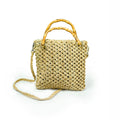 Jute Macrame Handbag with Bamboo Handles & Shoulder Strap