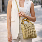 Jute Macrame Handbag with Bamboo Handles & Shoulder Strap