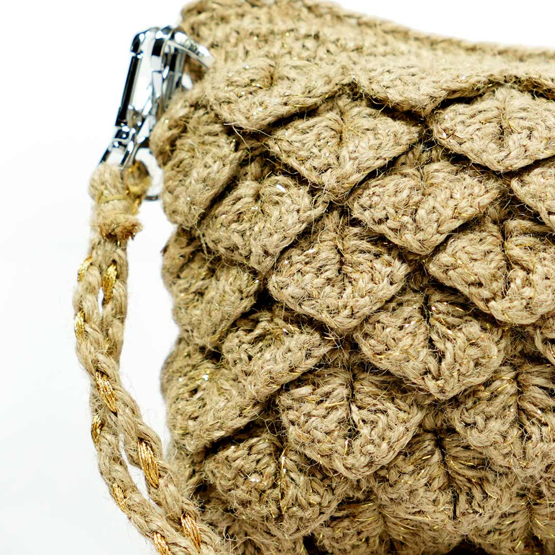 Handmade Jute Crocheted Textured Shoulder Bag