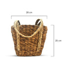 Handwoven Jute Basket Bag with Braided Handles