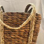 Handwoven Jute Basket Bag with Braided Handles