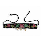 Embroidered Lotus Garden Kantha Choker with Cowrie Shells