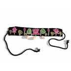 Lotus Motif Kantha Stitch Fabric Choker with Shell Details