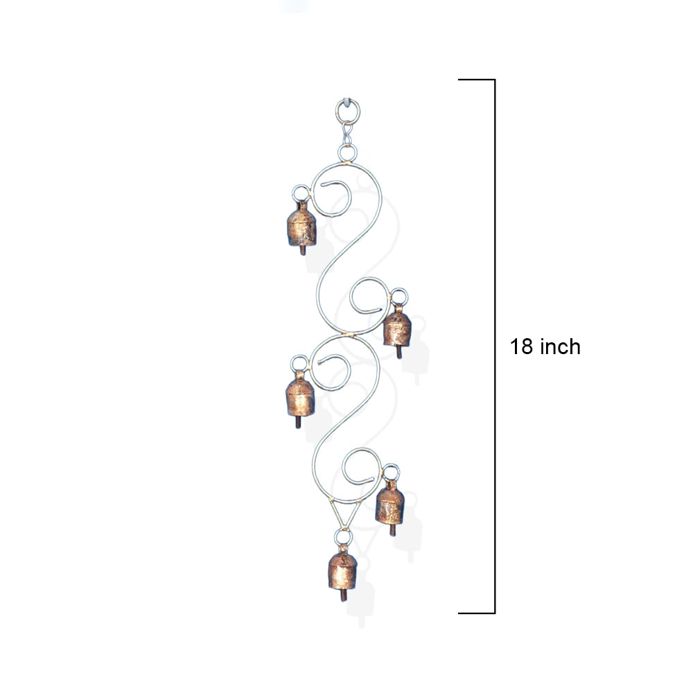 Rustic Hanging S-Curve Metal Garden Bells - Vintage Decor