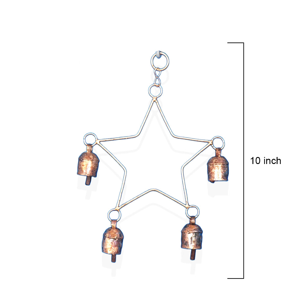 Rustic Star Hanging Metal Garden Bells