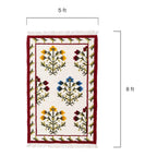 Dimension diagram of the Mirzapur hand-tufted wool rug showing 5 ft width and 8 ft length