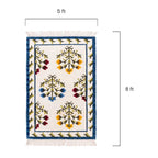 Size diagram for the Mirzapur hand-tufted wool rug showing dimensions of 5 feet in width by 8 feet in length.