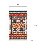 Close-up detail of the hand-woven texture and fiber of the Mirzapur Kilim rug.