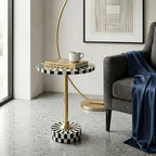 Optical Sunburst Inlay Side Table