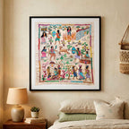 Narrative Nakshi Kantha Village Life Wall Art