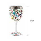 Songbird and Berry Hand-Painted Stainless Steel Wine Glass