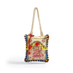 Decorative bag with a colorful design on a white background