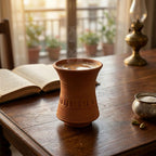 Pokhran Hand-Carved Terracotta Chai Glass with Earthy Textures