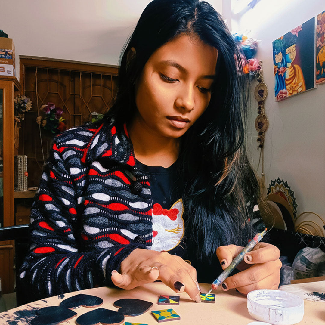 Onyx & Ivory Floral Mirror Ring