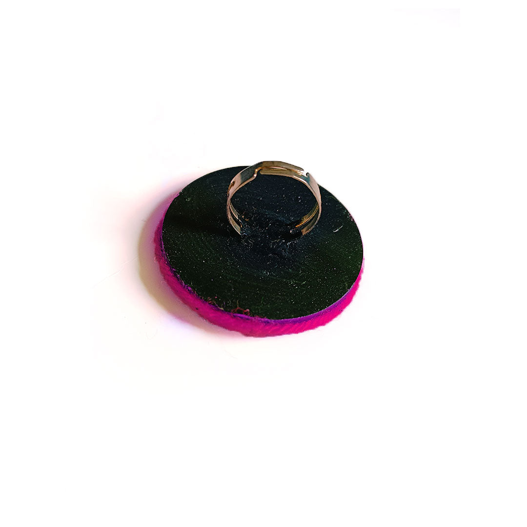 Hot Pink Handcrafted Jute Mirror Ring