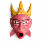 Traditional Gambhira Hand-Carved Wooden Folk Art Mask