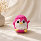 Handmade Pink Crochet Penguin Amigurumi Plushie