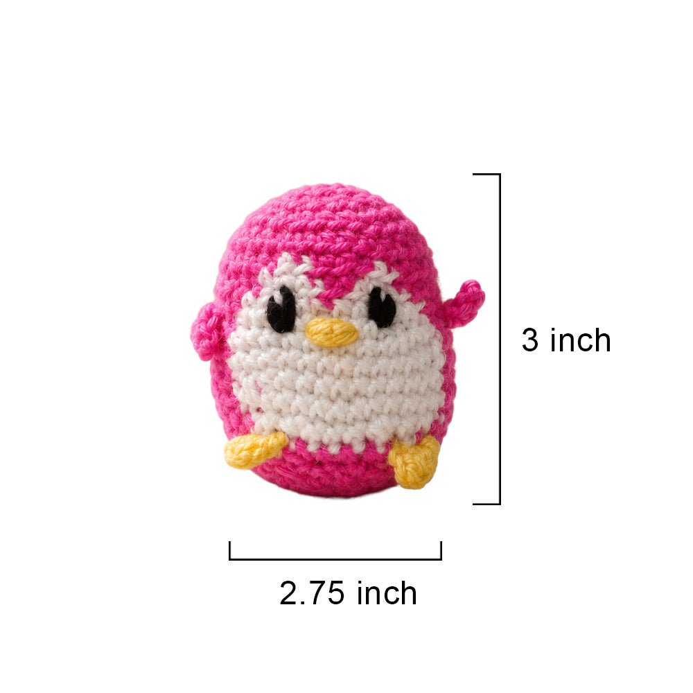 Handmade Pink Crochet Penguin Amigurumi Plushie
