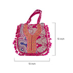 Ornate Kasida Kari Patchwork Tote in Pink and Gold