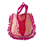 Hand-Crafted Kasida Kari Patchwork Bag in Vibrant Pink