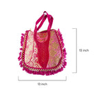 Hand-Crafted Kasida Kari Patchwork Bag in Vibrant Pink