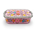 Blush Pink Artisanal Floral Hand Painted Stainless Steel Tiffin