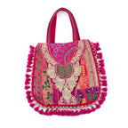 Bohemian Kasida Kari Patchwork Bag with Gold Threadwork