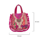 Bohemian Kasida Kari Patchwork Bag with Gold Threadwork