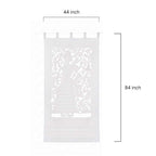 Hand-Appliqued Raja White Cotton Curtain Panel
