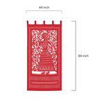 Red Rani Handcrafted Applique Cotton Curtain Panel