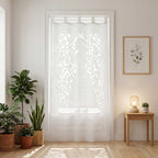 White Applique Rani Handmade Cotton Curtain