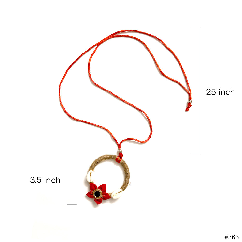 Seashell & Jute Floral Amulet Necklace - Madhues