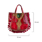 Pink Kasida Kari Patchwork Bag with Intricate Gold Threading