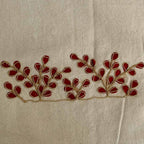Gota Patti-Embroidered Floral Canvas Travel Pouch - Cream