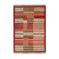 red geometric area rug