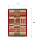 red geometric rug