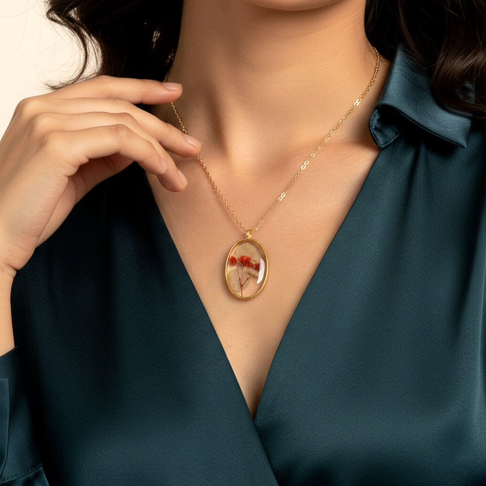 Crimson Blossom Charm Locket