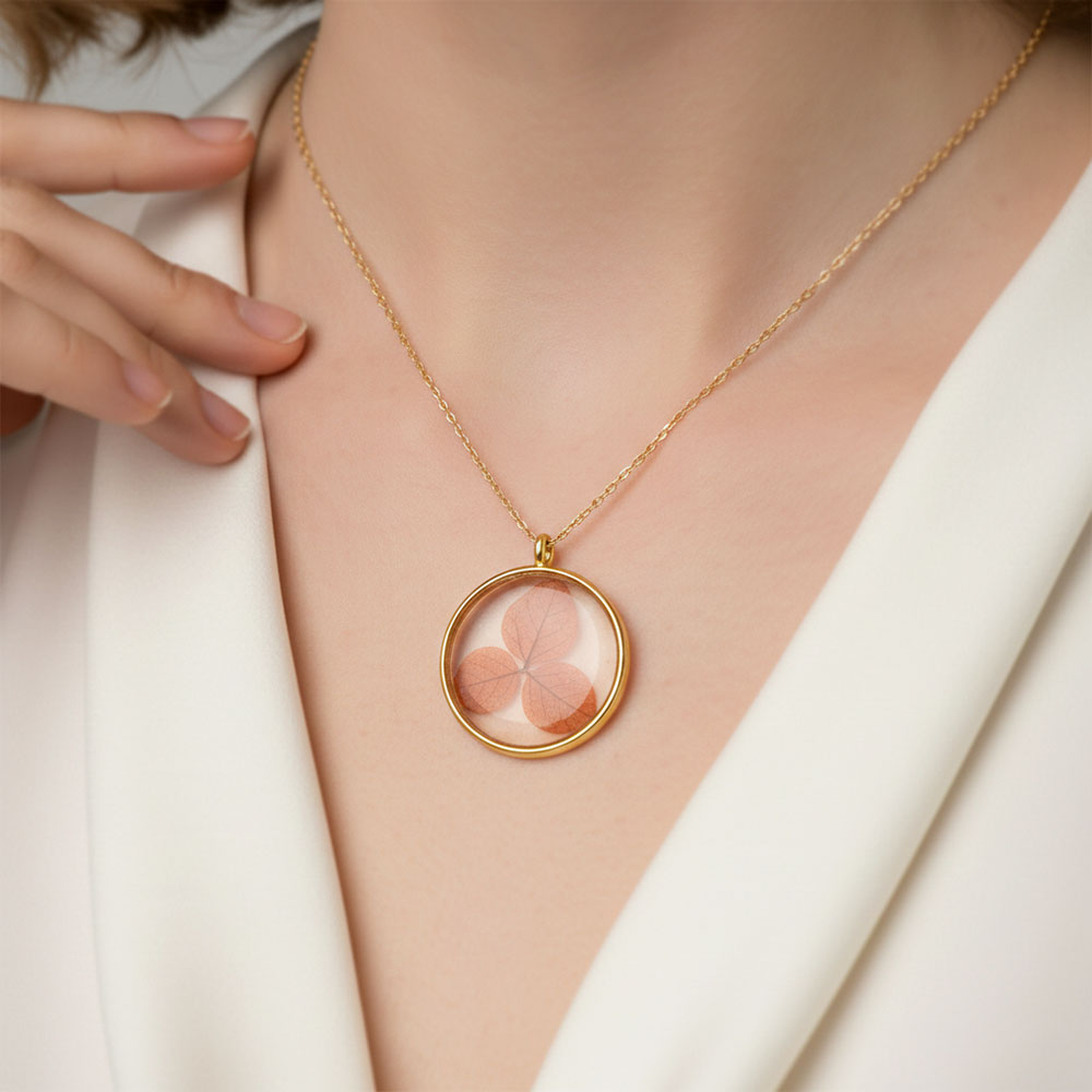 Rose Hydrangea Charm – Handmade Floral Resin Pendant