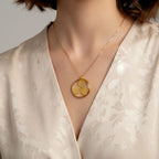Golden Hydrangea Charm – Handmade Floral Resin Pendant