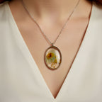 Golden Autumn Charm – Handmade Resin Floral Pendant