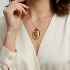 Peach Blossom Charm – Handmade Floral Resin Pendant