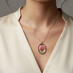 H1 Tag  Pink Rose Charm – Handmade Floral Resin Pendant