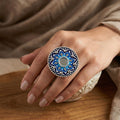 Midnight Mandala Mirror Ring