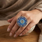 Midnight Mandala Mirror Ring