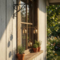 Rustic Gold Hanging Bells with Scroll Wall Bracket